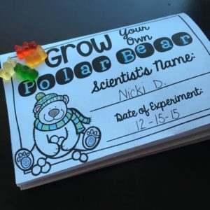 Easy winter science experiment workbook with gummy bears