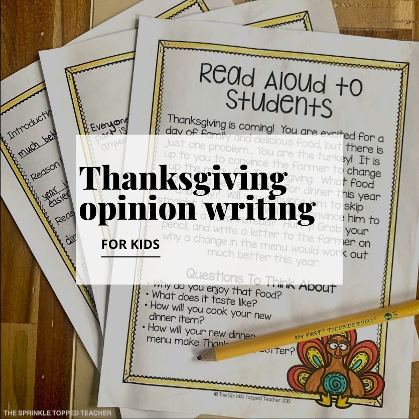 Thanksgiving Opinion Writing