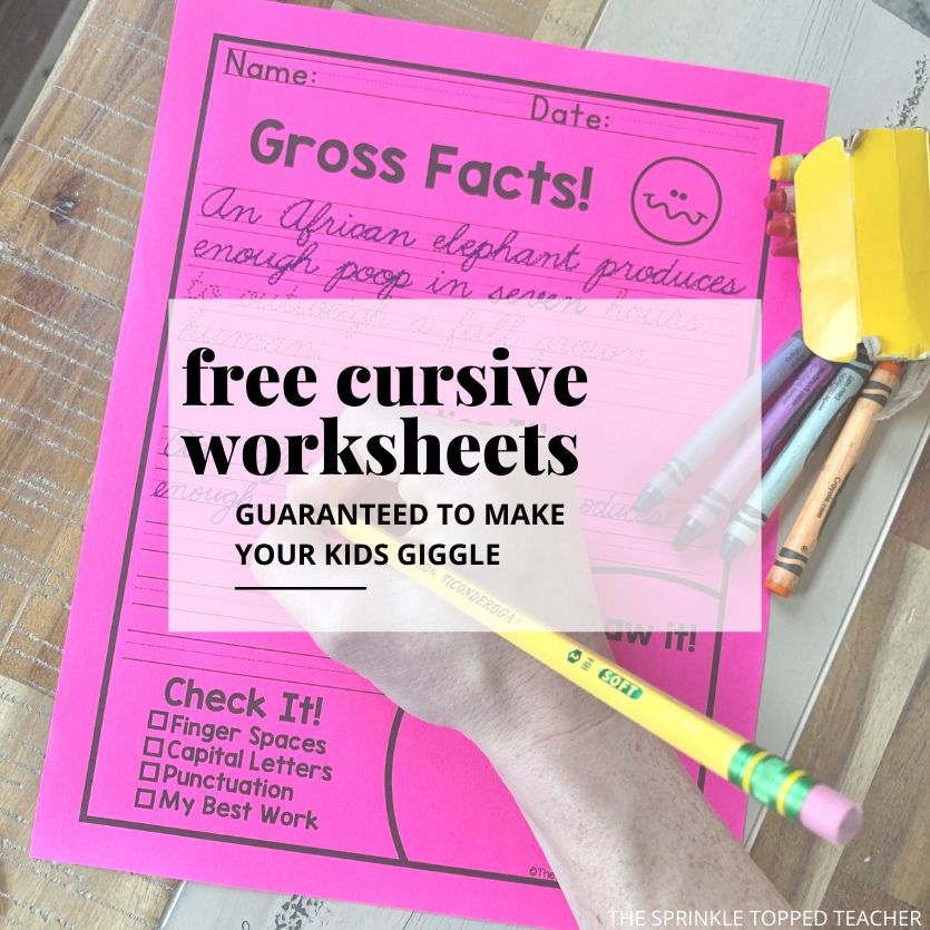 Free cursive handwriting practice worksheets