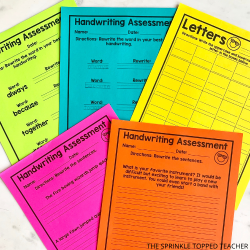handwriting assessments for data collection in schools