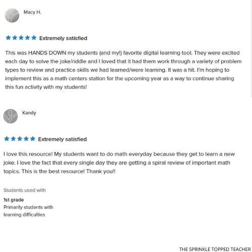feedback from teachers on the digital math warm ups