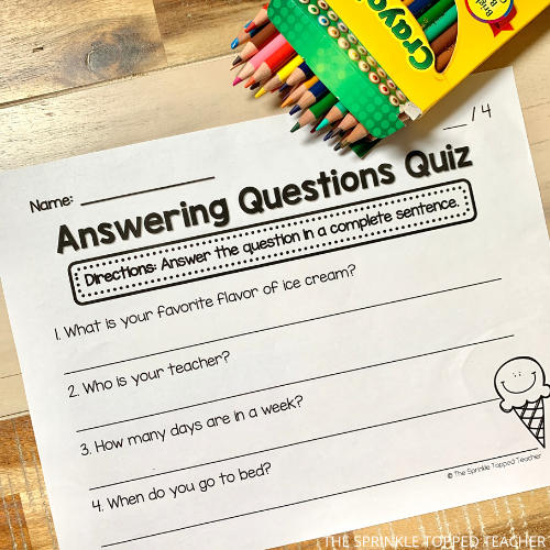 Teach Students to Answer Questions in Complete Sentences - 5 Day Unit