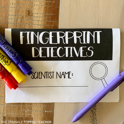 Fingerprint science experiment booklet from student