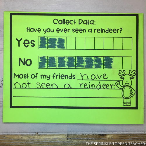 Winter reindeer data collection practice for kids