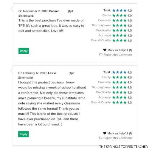 reviews of the 20 minute sub plans template