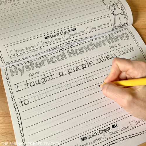 Hysterical handwriting practice for elementary students that's actually fun!