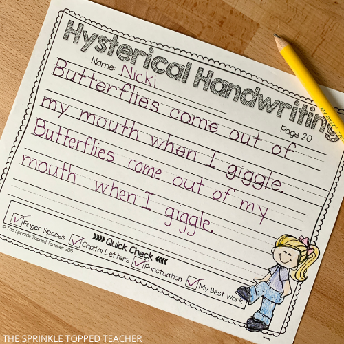 hysterical handwriting worksheet is a great way to teach handwriting in elementary school 