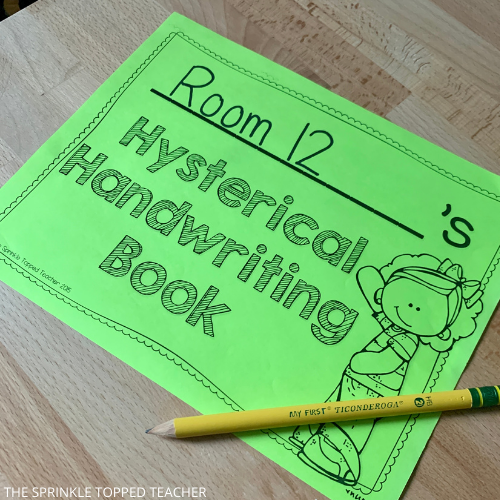 Teaching handwriting in elementary school workbook page