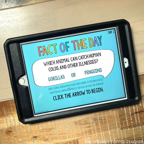 Fact of the day ipad for 2nd grade ela warm up