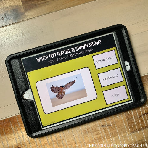 ELA distance learning activity on text features