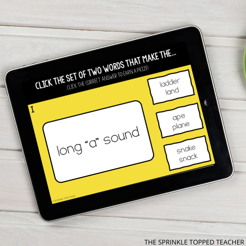 ipad with letter sound activity for distance learning