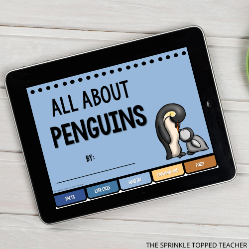 digital penguin research activity for students