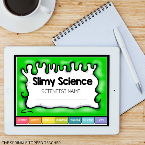 distance learning science activity for making slime