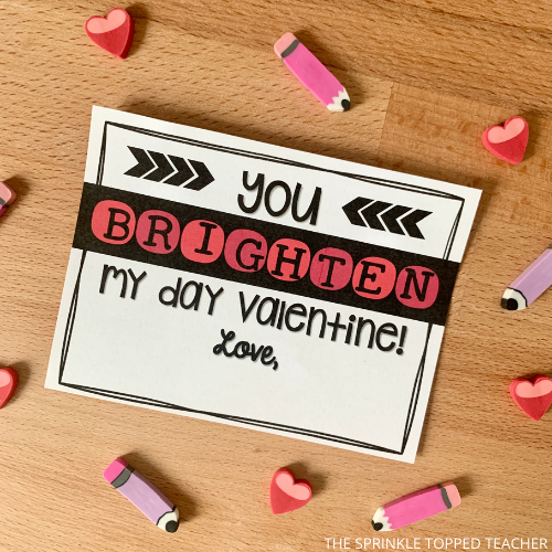 Valentine's Day Gift Tag, Student Gift Card