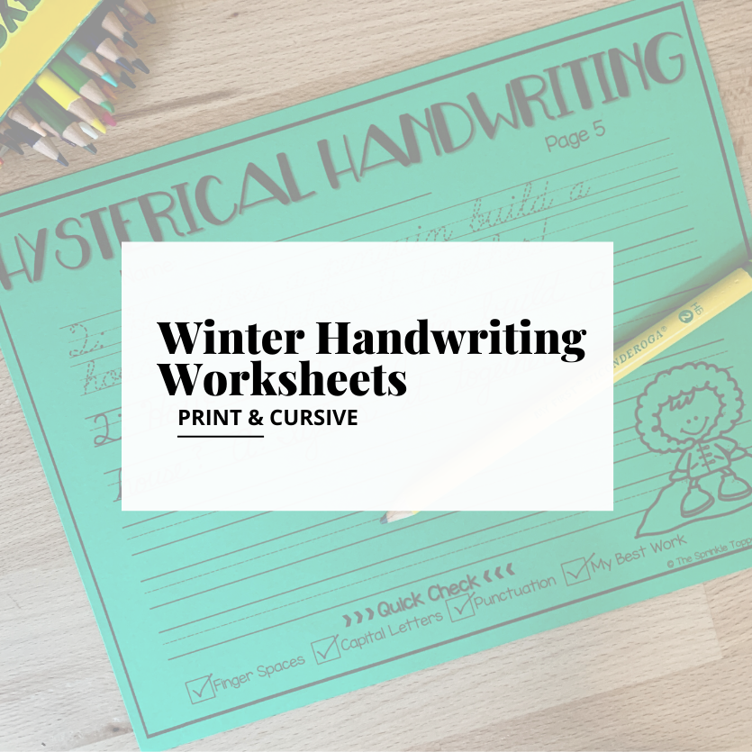 Winter Handwriting Worksheets
