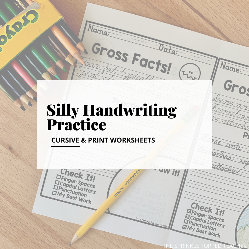 Silly handwriting practice for students