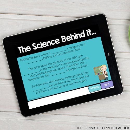 Scientific method explanation on ipad for digital science lesson