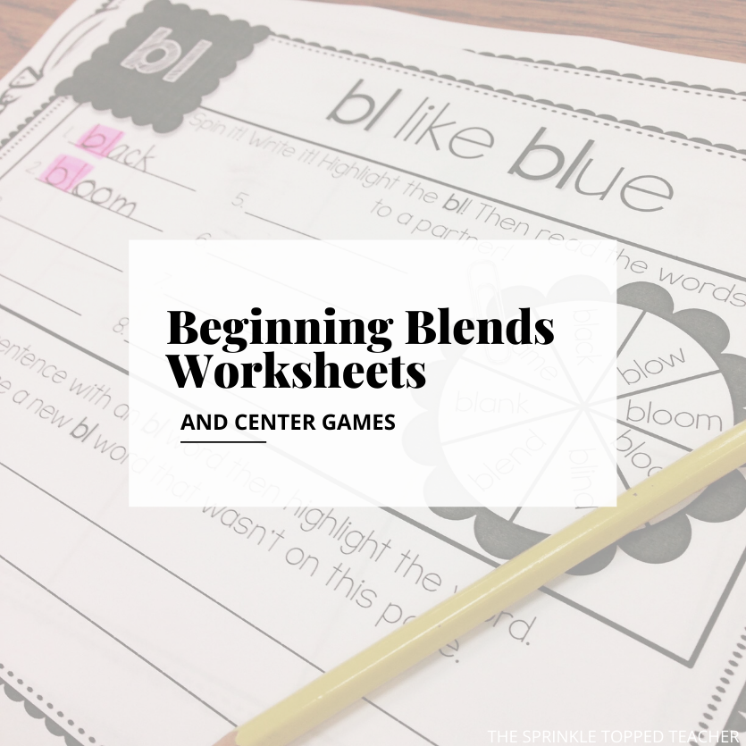 Beginning Blends Worksheets