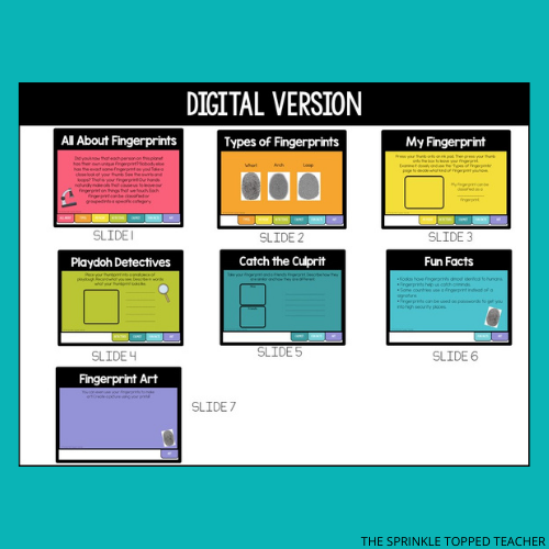 Description of the digital science lesson slides in colorful images