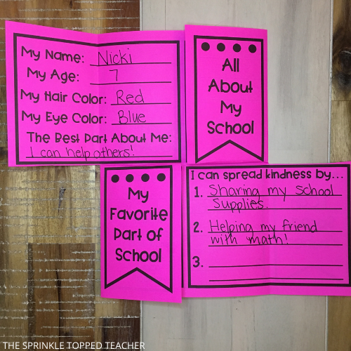 All about me worksheet for back to school