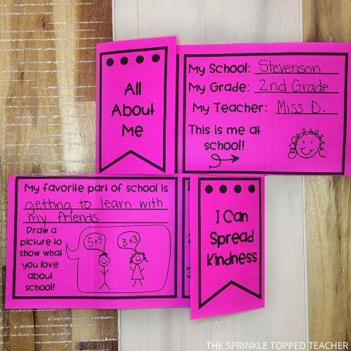 Student all about me printable activity