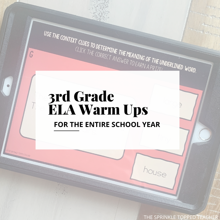 3rd Grade ELA Warm Ups for the entire school year