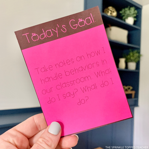 Text: Today's Goal Tasks for student teacher to do each day