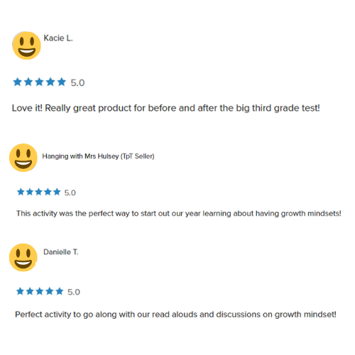 Teacher reviews from The Sprinkle Topped Teacher Growth Mindset Activity 