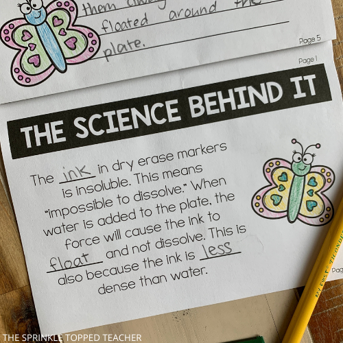 Page one of the magic butterfly science experiment where the science of the activity is explained.
