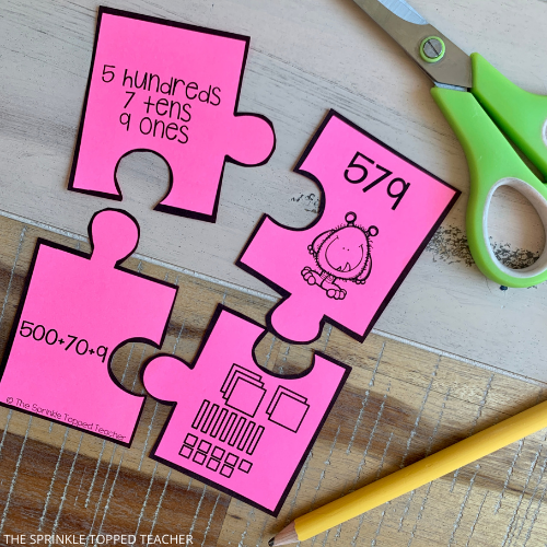 Place value puzzle to help students understand the concept of large numbers.
