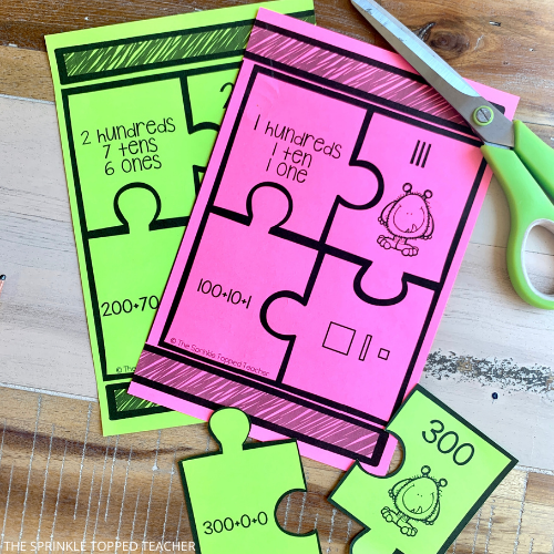 Place value puzzle to help students understand the concept of large numbers.
