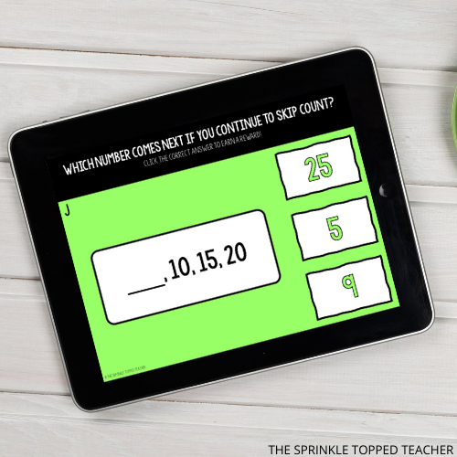 Free digital daily math warm-ups for the 1st grade on Google Slides