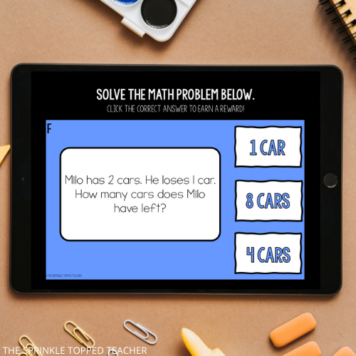 daily math warm-up activities for Kindergarten students using Google Slides