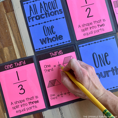 foldable fractions activity included in the math review bundle