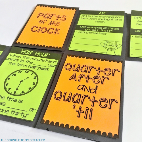 telling time foldable activity