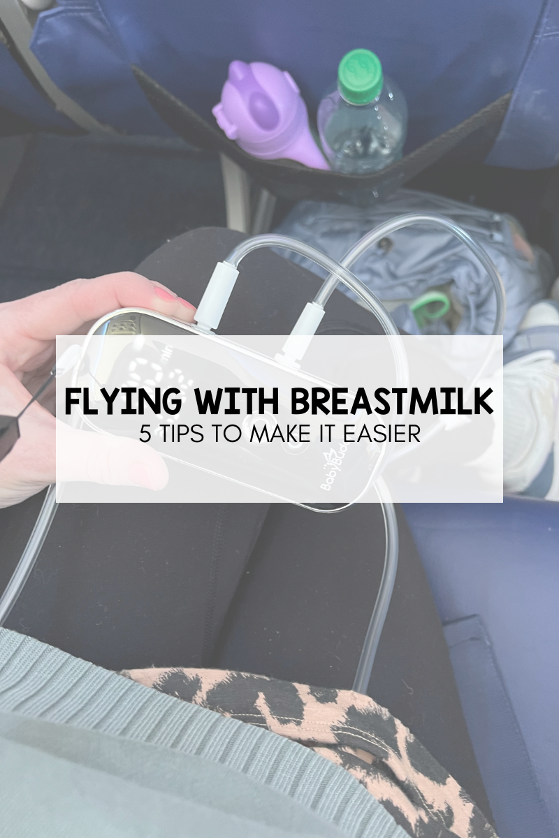 Flying with breastmilk Woman holding breast pump on plane